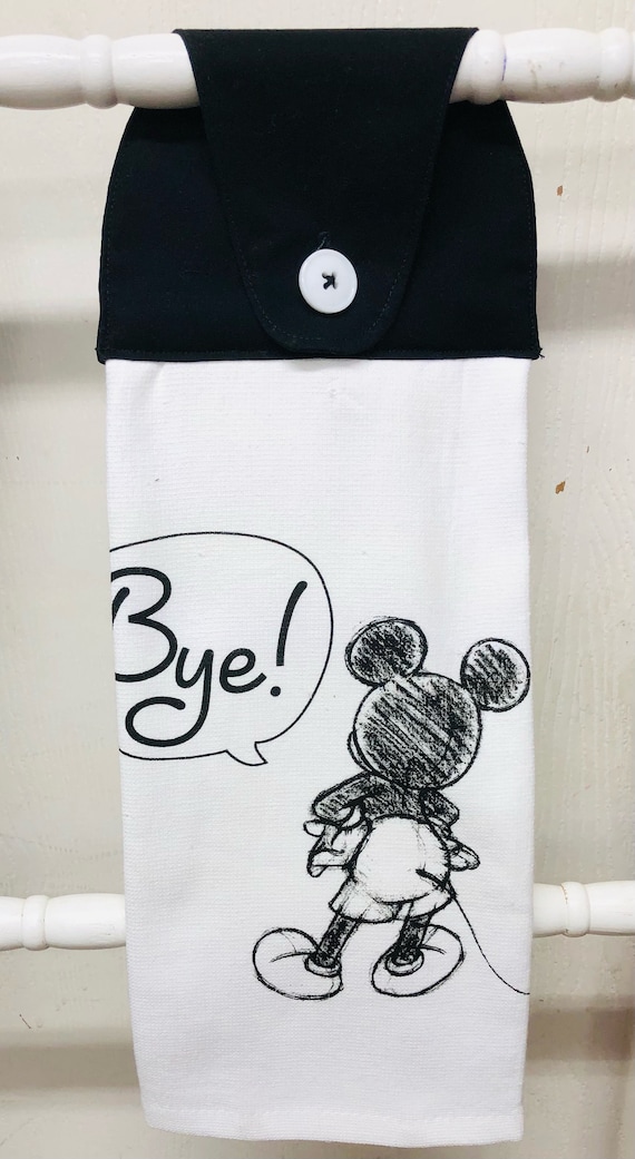 Mickey Mouse Hanging Kitchen Towel/ Kitchen Towels/mickey Mouse Print  Design/kitchen Linens/kitchen Decor /handmade Kitchen Hanging Towel.. 