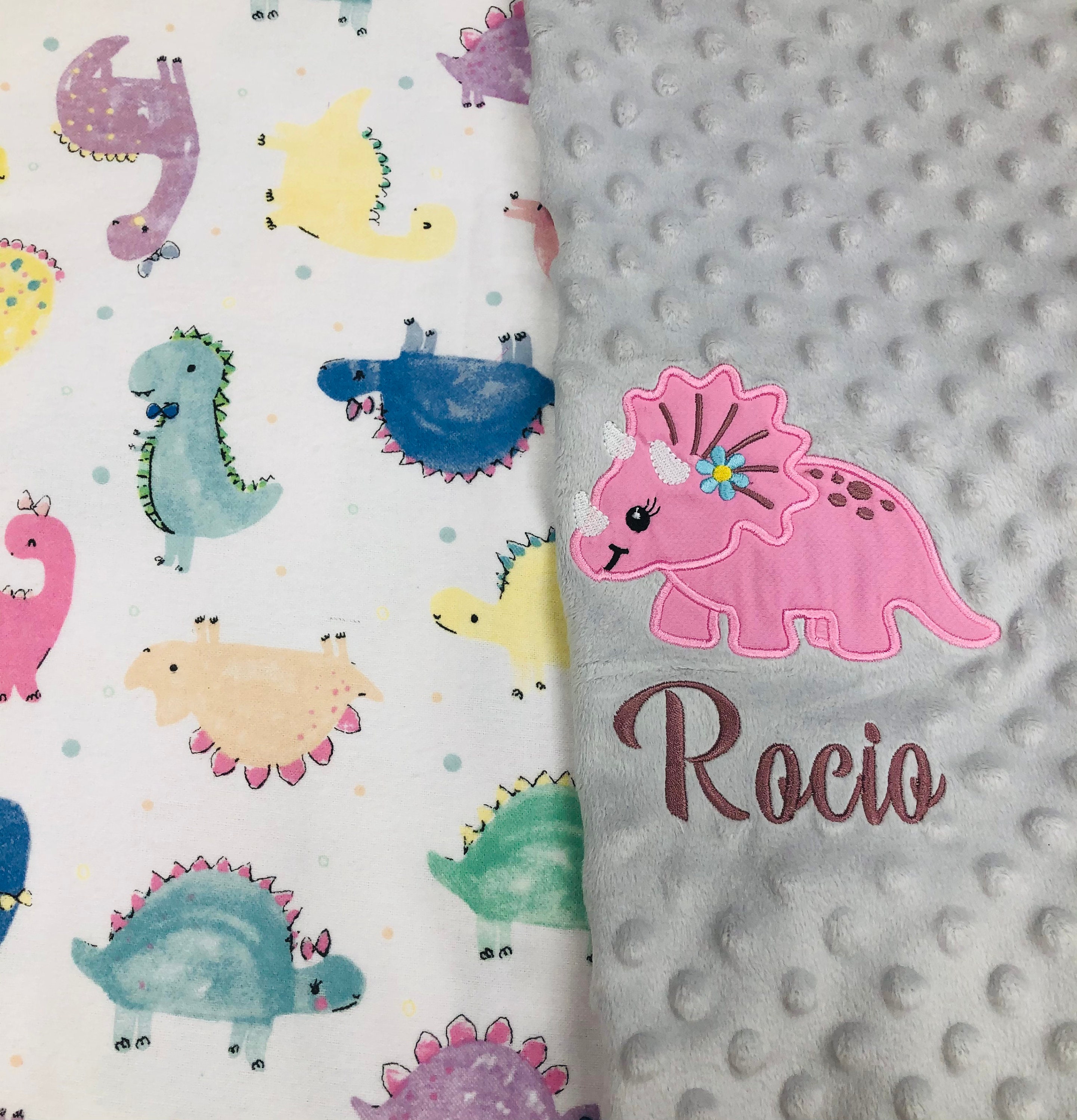 Personalized Dinosaur Baby Blanket / Dinosaur Blanket With - Etsy