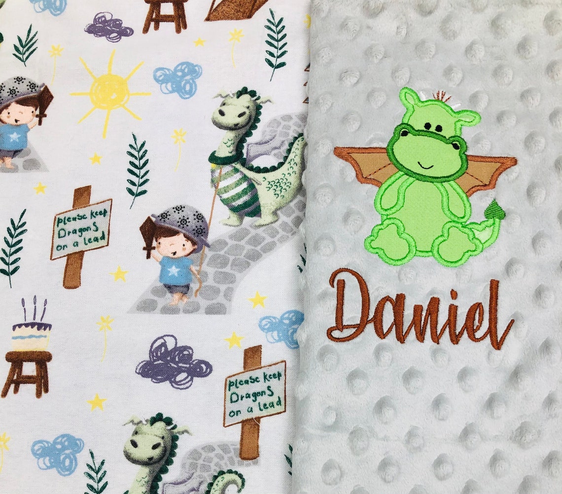 Dragon Baby Blanket Personalized Baby Blanketminky/ Flannel Etsy