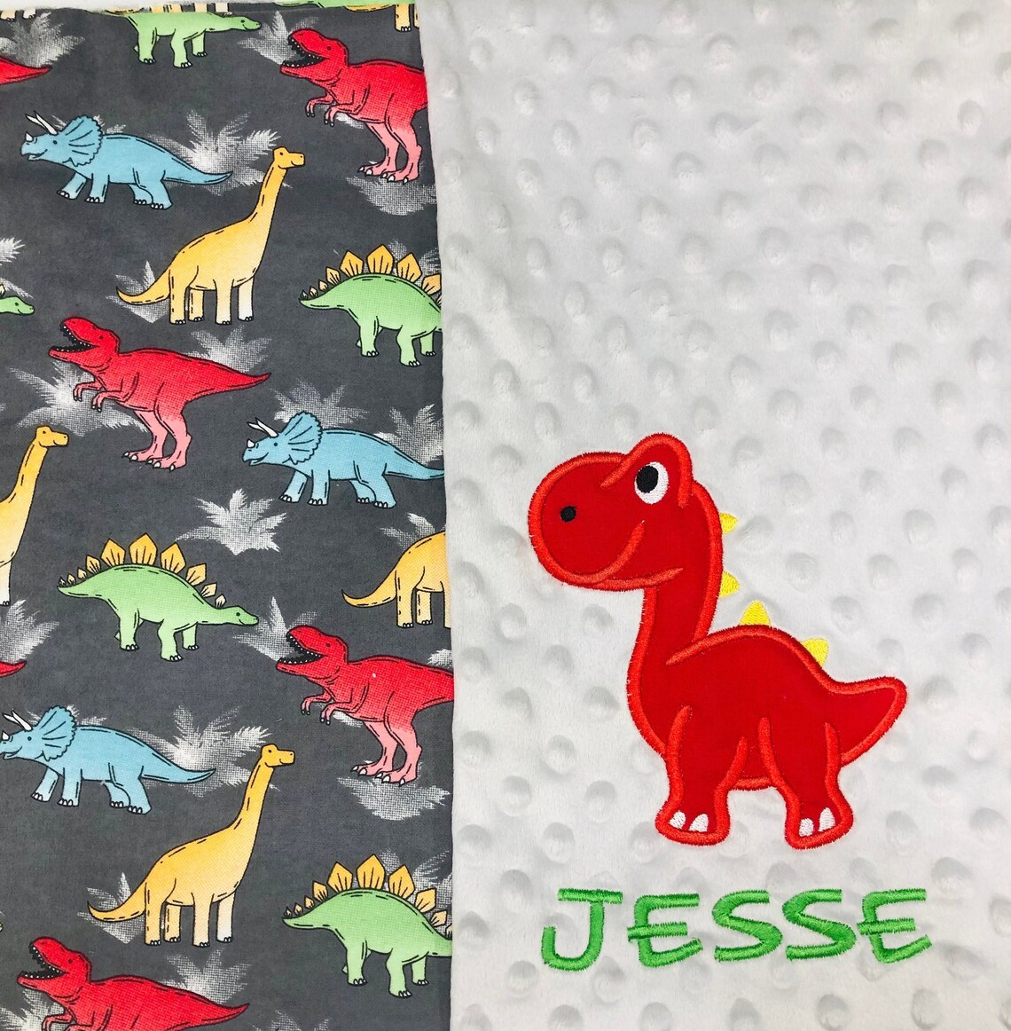 Personalized Dinosaur Baby Blanket / Dinosaur Blanket With Etsy