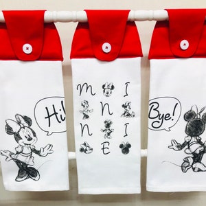 Set of 2 Mickey and Minnie Mouse Hanging Kitchen Towels Disney Home Decor  NWT