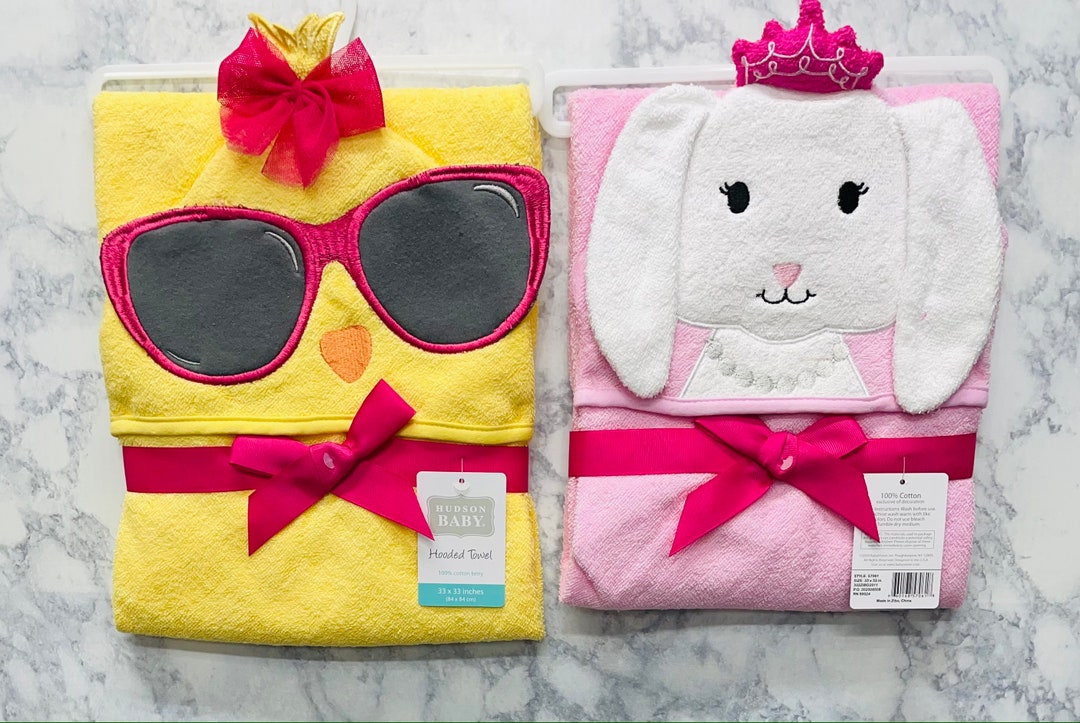 Personalized Hooded Baby Girl Bath Towels, Hooded Bath Towels Baby, Animal Hooded Bath Towels