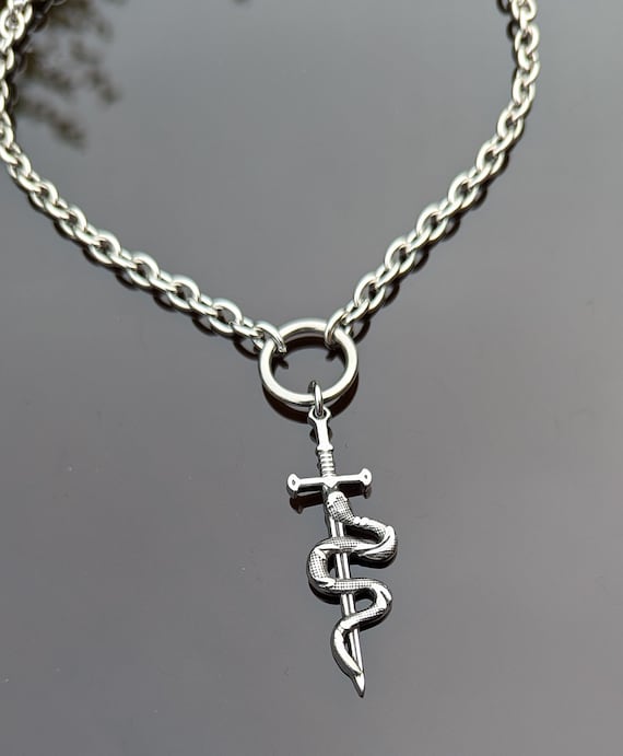 Collana con ciondolo serpente a doppia testa Punk Vintage per uomo collana con Pouplar in acciaio inossidabile con collo unico vichingo all'ingrosso  36