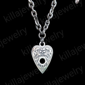 Ouija planchette pendant necklace in silver