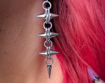 long spike earrings