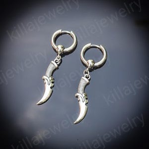 pendientes de aro con forma de espada