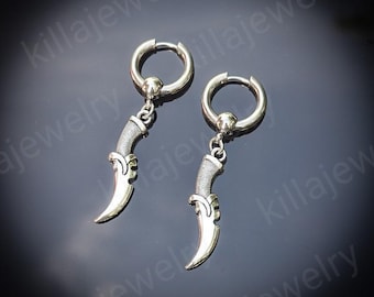 sword huggie hoop earrings