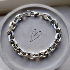 Chunky chain bracelet, stainless steel, thick chain bracelet, punk bracelet, punk jewelry, men&#39;s chain bracelet, women&#39;s chain bracelet sale