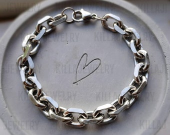 Unisex Chunky Stainless Steel Chain Bracelet
