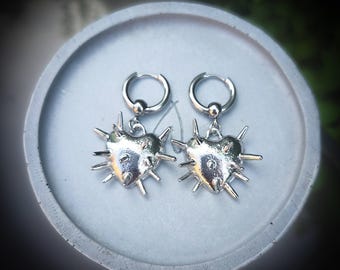spiked heart earrings