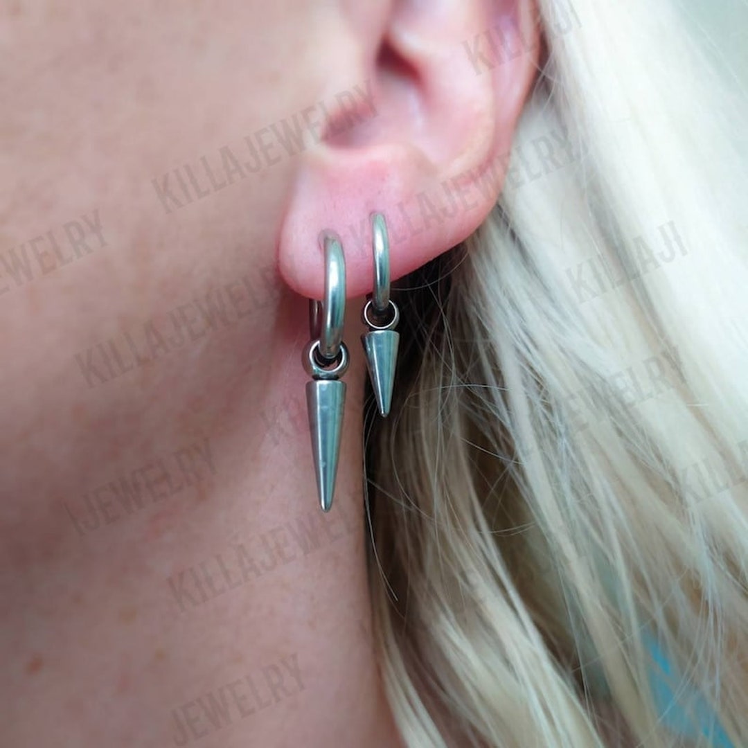 Spike Earrings, Silver Spikes, Punk Earrings, Punk Jewelry