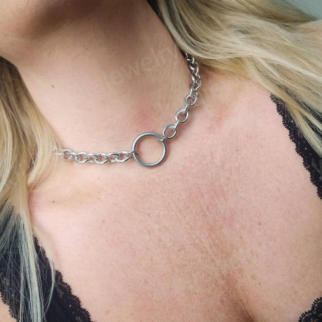 Chunky Chain Choker, Thick Silver Chain, O Ring Necklace, O Ring Choker, Womens Choker, Punk Jewelry, Thick Chain, Sub Gift, Womens Jewelry - Etsy Chunky Chain Choker, Thick Silver Chain, O Ring Necklace, O Ring Choker, Womens Choker, Punk Jewelry, Thick Chain, Sub Gift, Womens Jewelry - Etsy