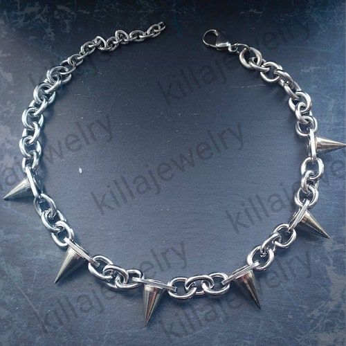 Laisse-chaîne Menottes Choker Métal Punk Gothique - Noir/argenté - Marque Black Sugar - Neuf