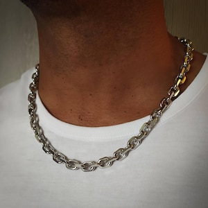  Doubnine Choker Silver Curb Link Thick Chain Necklace Cool Punk  Halloween Accessories Women Jewelry : Clothing, Shoes & Jewelry
