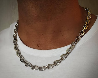 Chunky chain necklace, stainless steel chain, men's chain necklace, thick chain, silver chain, women's necklace, men's jewelry, punk jewelry