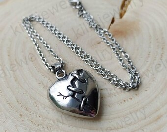 ☆ENGBROX☆ silver925petit heart necklace EBNL19030 Amazon.com: Heart Pendants Sterling Silver Broken Necklace