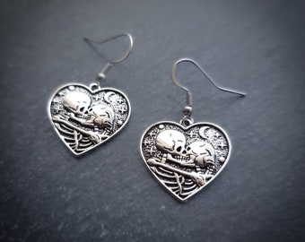 Skeleton lovers earrings