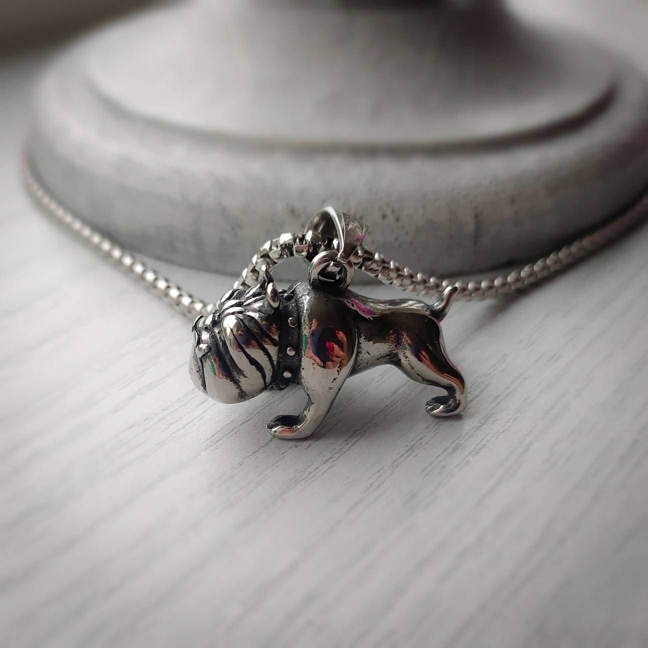 Bulldog Necklace Dog Necklace Punk Necklace Punk Jewelry Men s Necklace Women s Necklace Dog Lover Gift Stainless Steel Bulldog Etsy