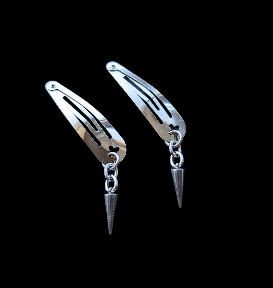 Spike and Chain Hair Clips - Etsy Japan