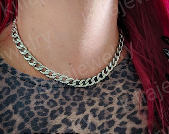 Collar de cadena de eslabones de acero inoxidable que no se deslustra