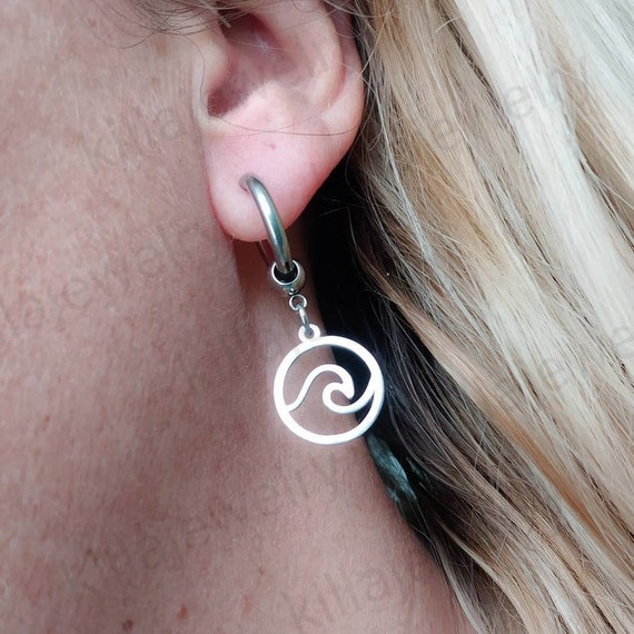 [LLOYD] 14K☆Waterdrop Wave Earrings Surfer, Wave Earrings, Wave Pendant, Mens Earring, Womens