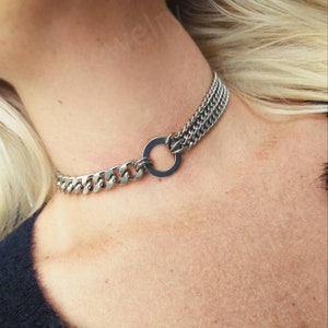 Chunky kette Choker mehrstrangige Halskette mit Ring