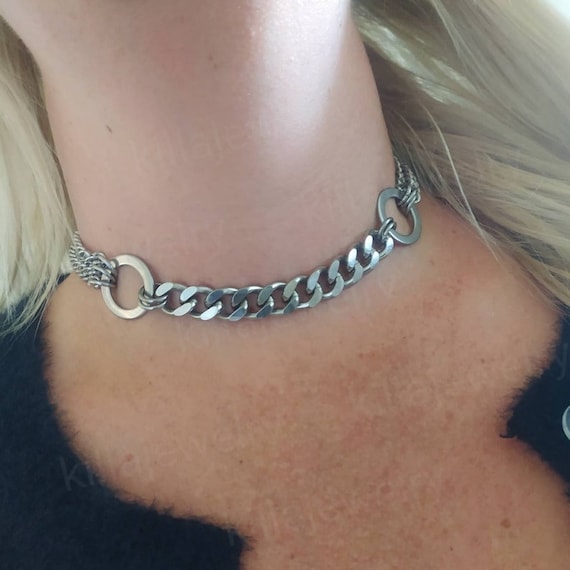ネックレス・チョーカー BASSCLEF Men's Choker Necklace Chain Surgical Amazon.com: KTS 13/15/17/19mm Men's Choker Tail Hip Hop