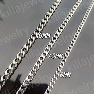 non tarnish stainless steel curb chain necklace