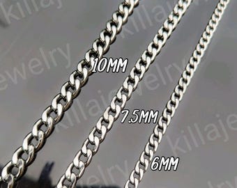 Collar de cadena de eslabones de acero inoxidable que no se deslustra