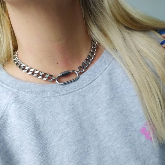 Chunky Stainless Steel Choker Silver | Women's Stainless Steel Necklaces -  Punk Short - Aliexpress