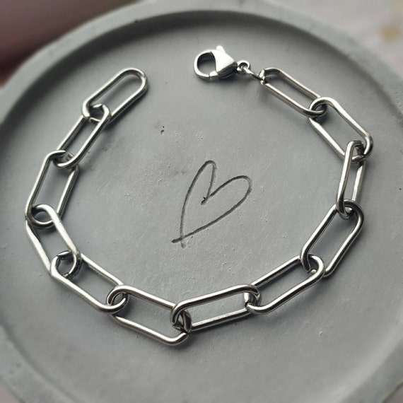 Chunky Chain Bracelet, Thick Chain, Silver Chain, Paperclip Chain, Curb Chain, Women's Chain Bracelet, Punk Jewelry, Punk Style Bracelet - Etsy Chunky Chain Bracelet, Thick Chain, Silver Chain, Paperclip Chain, Curb Chain, Women's Chain Bracelet, Punk Jewelry, Punk Style Bracelet - Etsy