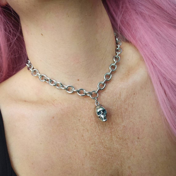 Skull choker deals necklace