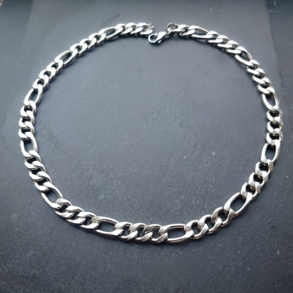 Chunky figaro chain necklace in silver