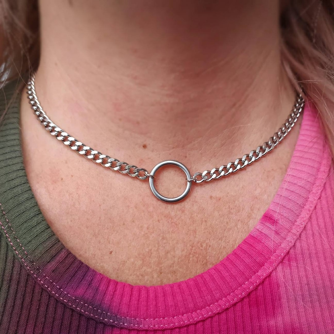 O Ring Chain Choker O Ring Necklace Stainless Steel Etsy UK