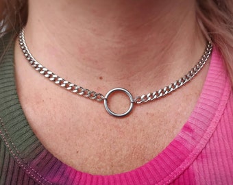 O Ring Chain Choker O Ring Necklace Stainless Steel Etsy