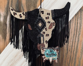 Leopard Print Bull Head Freshie| cute cow freshie| Bull head Freshie| freshie| Glitter Bull head freshie| glitter freshie| leopard freshie