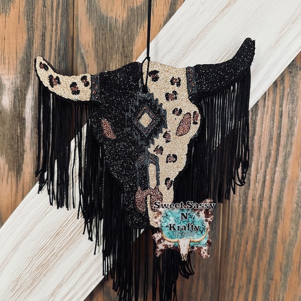 Leopard Print Bull Head Freshie| cute cow freshie| Bull head Freshie| freshie| Glitter Bull head freshie| glitter freshie| leopard freshie