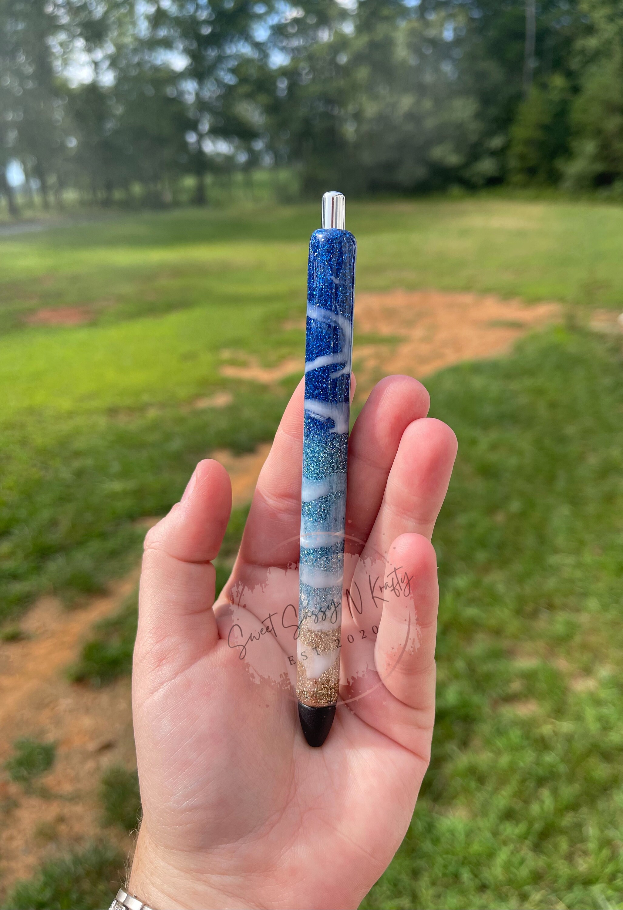 Beach Themed glitter pen| glitter pen| gel pen| Gel pen | beach pen|