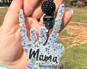 Mama Skeleton Hand glitter Freshie| cute mama freshie| mama skeleton Freshie| freshie| Glitter mama freshie| glitter freshie