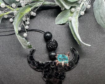 Black Leopard black glitter mirror car charm| car charm | glitter car charm| black leopard mirror car charm| mirror car charm| black glitter
