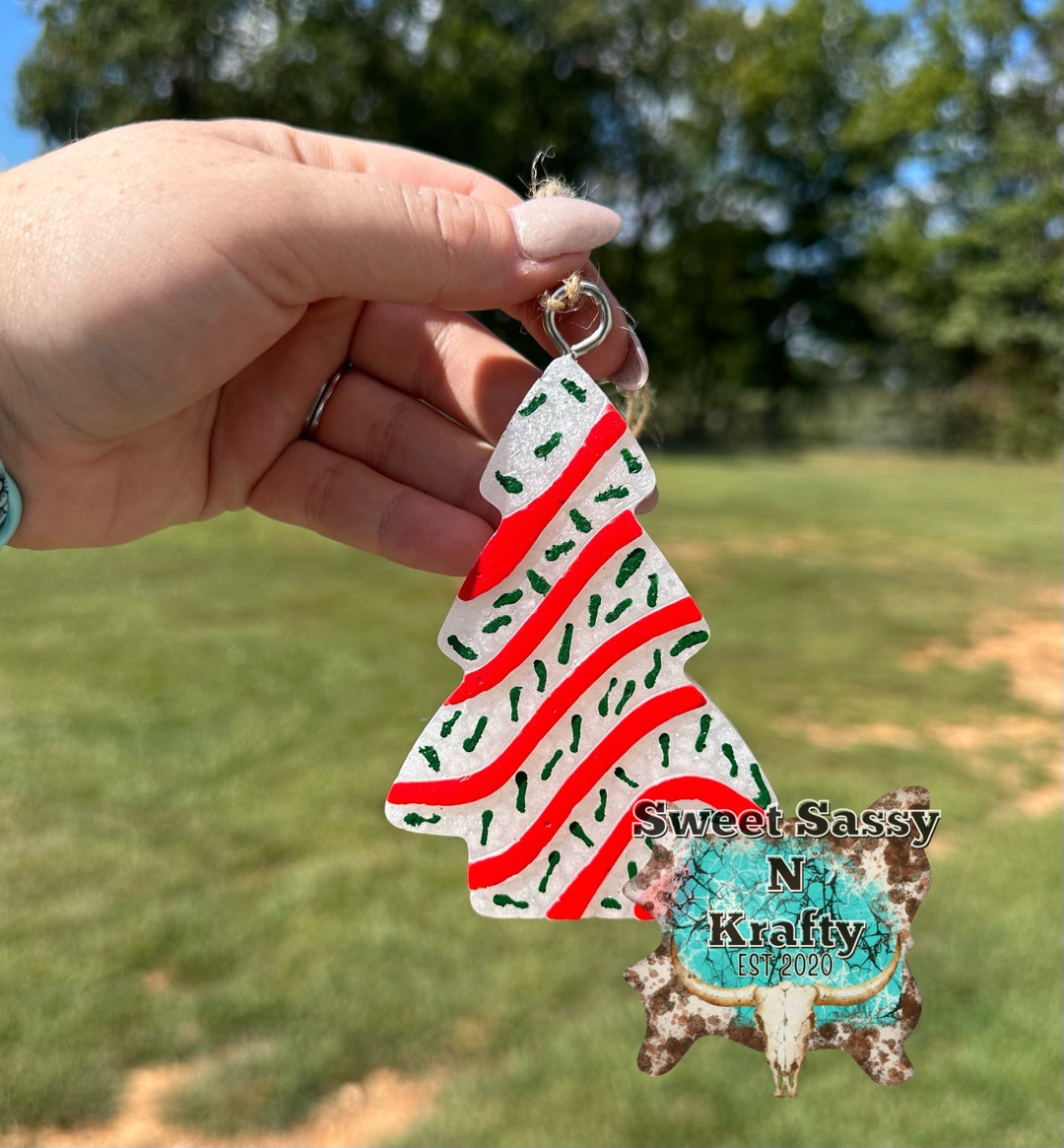 Christ Mas Tree Cake Freshie Cute Tree Cake Freshie Snack Cake Freshie