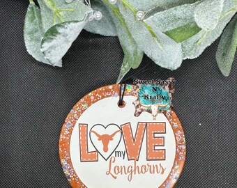 Texas Longhorn Freshie|  Freshie| Texas Freshie| freshie| Glitter freshie| cute Texas freshie| love longhorn freshie