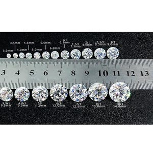White Moissanite Round Stone, 5mm To 14mm D Color VVS Loose Gemstone Brilliant Cut For Jewellery Work