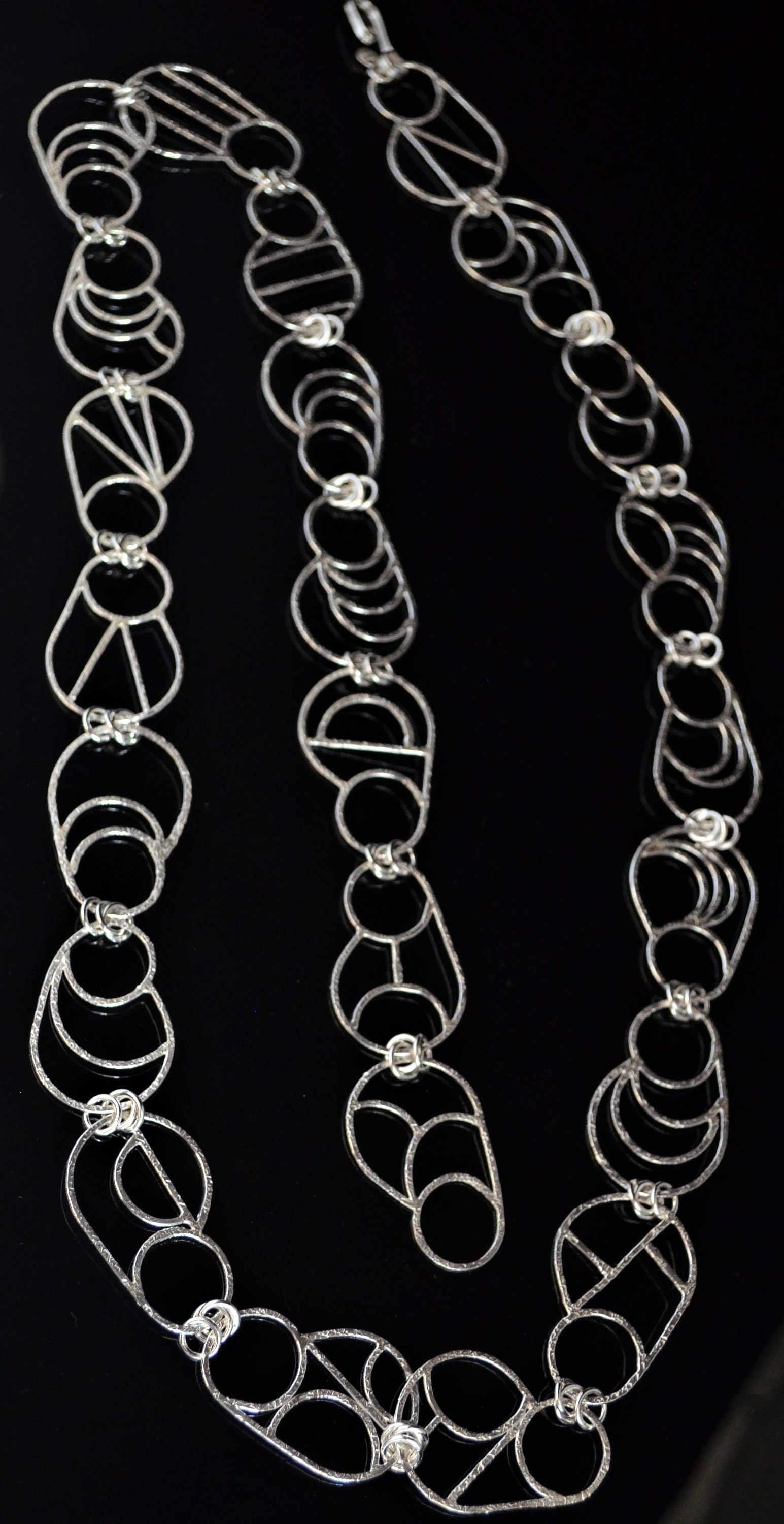 Sterling Silver Long Necklace. Makes a Statement Worn as a Etsy