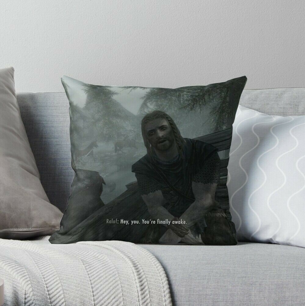 Finally Awake Skyrim Pillow Case Skyrim Throw Pillow Case Etsy