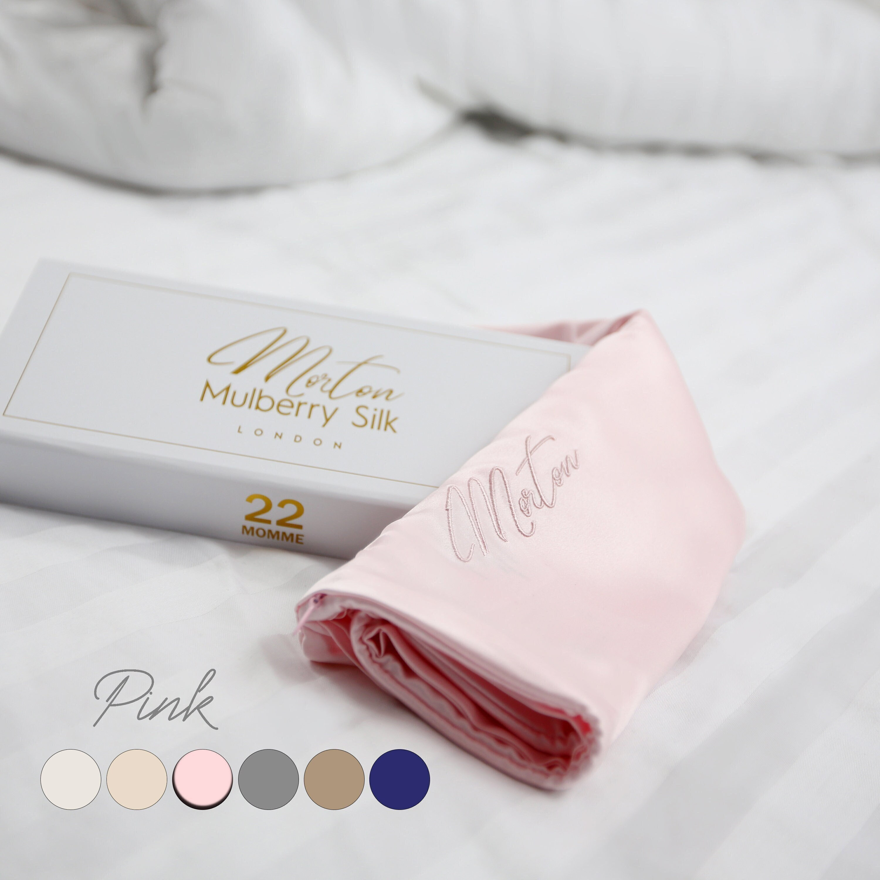 2 Pink Silk Pillowcase, 100% Mulberry Silk Pillowcase, 22 Momme Grade 6A  Silk, Standard Pillowcase, Envelope Closure, US Brand 