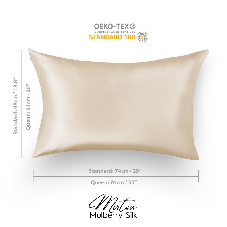 22 Momme 100% Pure Mulberry Silk Pillowcase Measurements