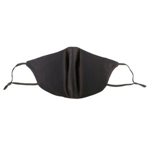 Black Mulberry Silk Face Mask: Adjustable, Reusable with Filter Pocket