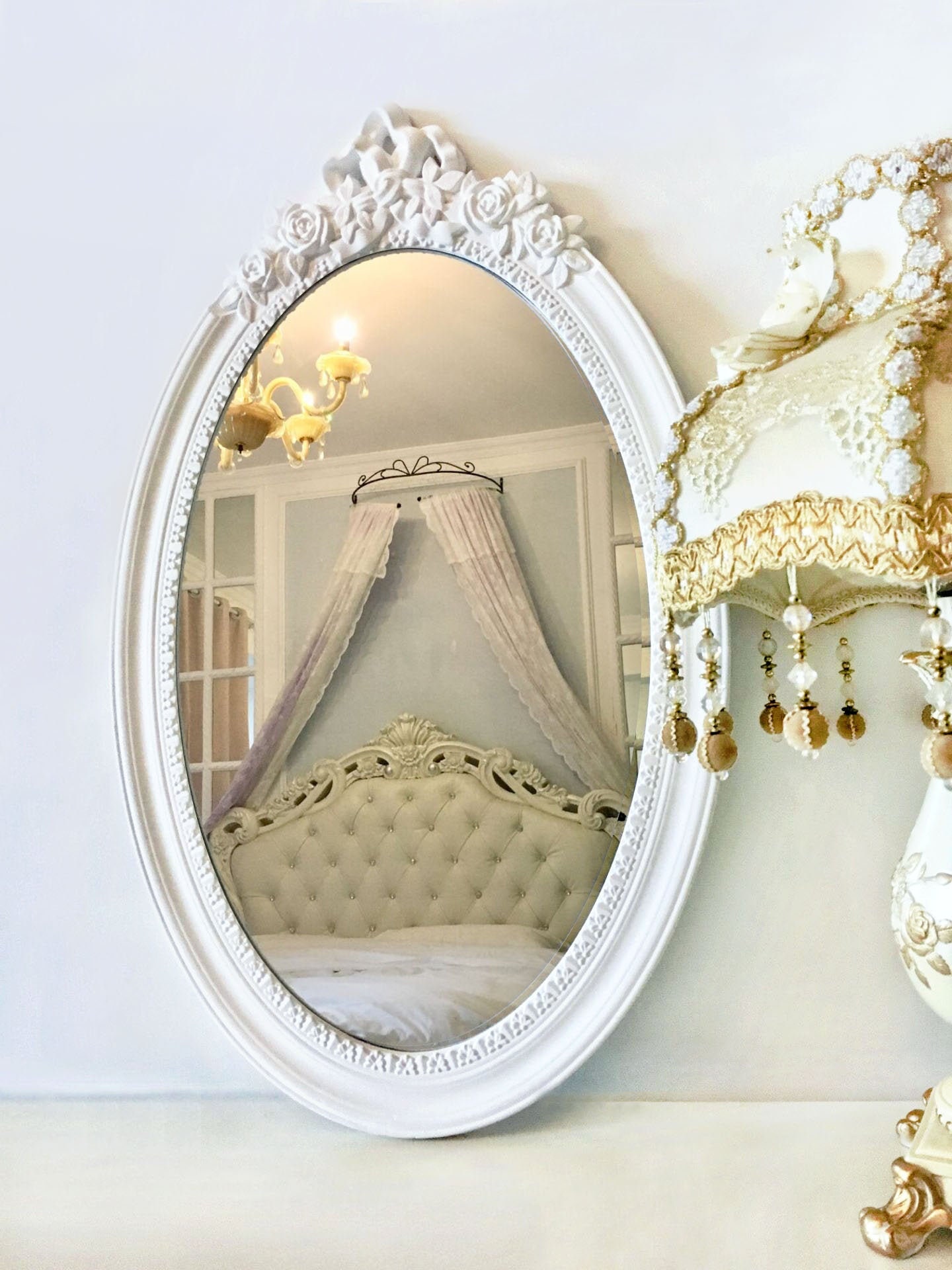 Antique White Taper and Flare Mirror  Hanging wall mirror, Decorating mirror  frames, Transitional mirrors