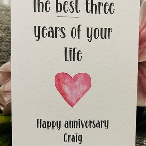 3周年記念カード。人生最高の3年間